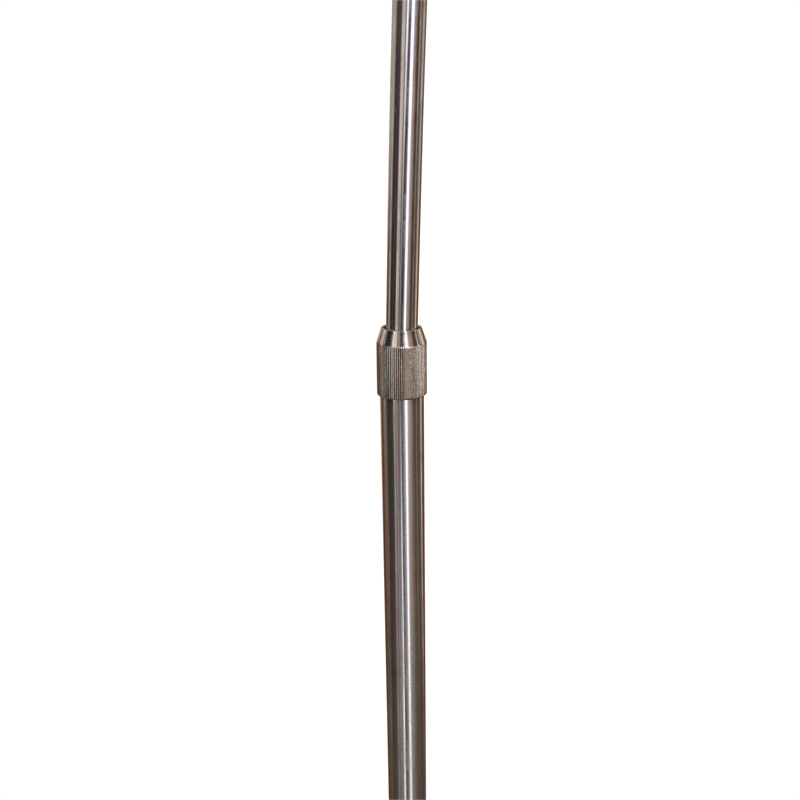 Leisuremod Arco Floor Lamp with Black Marble Base and Metal Lamp Shade Silver