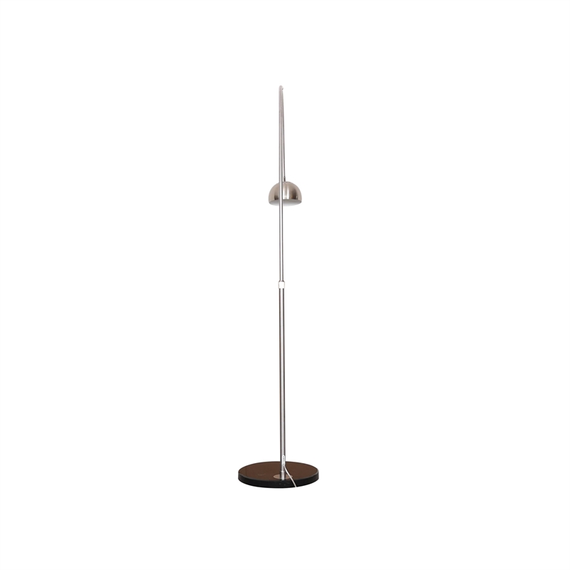 Leisuremod Arco Floor Lamp with Black Marble Base and Metal Lamp Shade Silver