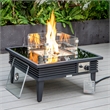 Leisuremod Walbrooke Square Patio Fire Pit Table with Aluminum Slats Frame Black