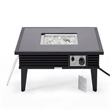 Leisuremod Walbrooke Square Patio Fire Pit Table with Aluminum Slats Frame Black