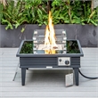 Leisuremod Walbrooke Square Patio Fire Pit Table with Aluminum Slats Frame Black