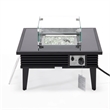 Leisuremod Walbrooke Square Patio Fire Pit Table with Aluminum Slats Frame Black