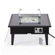 Leisuremod Walbrooke Square Patio Fire Pit Table with Aluminum Slats Frame Black