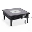 Leisuremod Walbrooke Square Patio Fire Pit Table with Aluminum Slats Frame Black