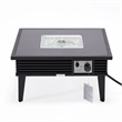 Leisuremod Walbrooke Square Patio Fire Pit Table with Aluminum Slats Frame Black