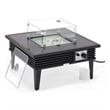Leisuremod Walbrooke Square Patio Fire Pit Table with Aluminum Slats Frame Black