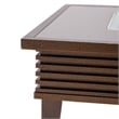 Leisuremod Walbrooke Square Patio Fire Pit Table with Aluminum Slats Frame Brown