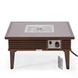 Leisuremod Walbrooke Square Patio Fire Pit Table with Aluminum Slats Frame Brown