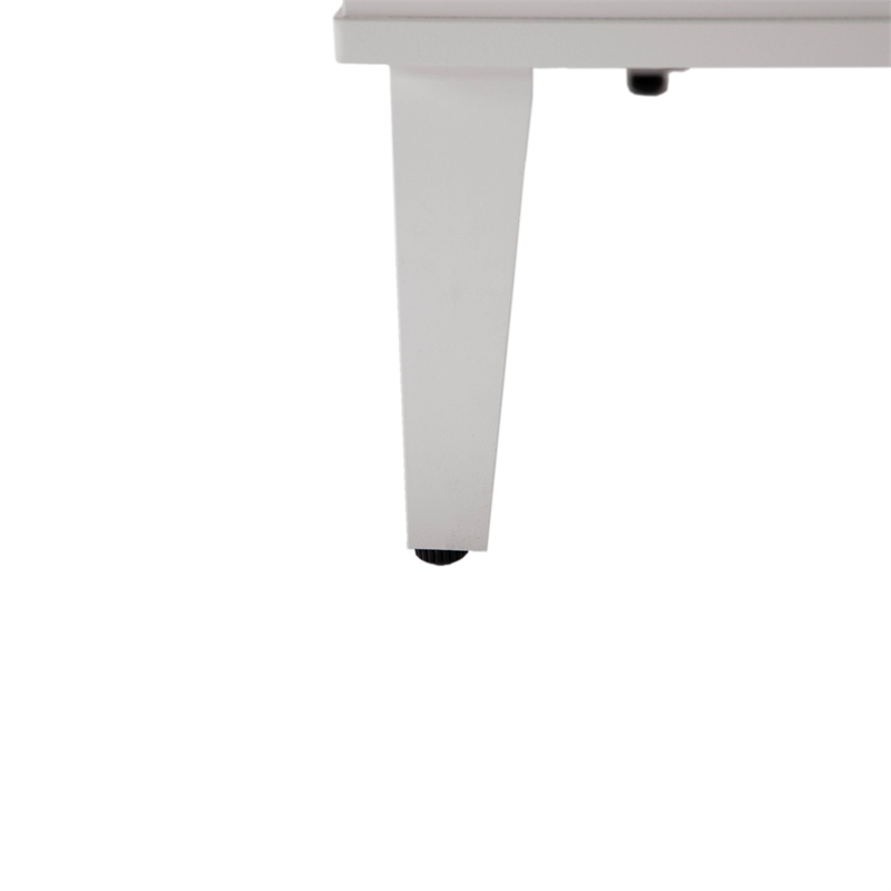 Leisuremod Walbrooke Square Patio Fire Pit Table with Aluminum Slats Frame White