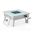 Leisuremod Walbrooke Square Patio Fire Pit Table with Aluminum Slats Frame White