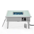 Leisuremod Walbrooke Square Patio Fire Pit Table with Aluminum Slats Frame White