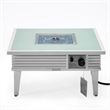 Leisuremod Walbrooke Square Patio Fire Pit Table with Aluminum Slats Frame White