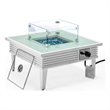 Leisuremod Walbrooke Square Patio Fire Pit Table with Aluminum Slats Frame White