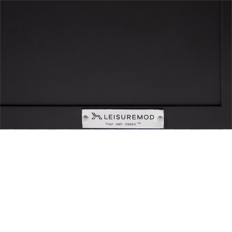 Leisuremod Walbrooke Square Patio Fire Pit Table with Aluminum Frame Black