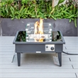 Leisuremod Walbrooke Square Patio Fire Pit Table with Aluminum Frame Black