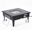 Leisuremod Walbrooke Square Patio Fire Pit Table with Aluminum Frame Black