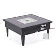 Leisuremod Walbrooke Square Patio Fire Pit Table with Aluminum Frame Black