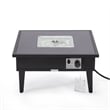 Leisuremod Walbrooke Square Patio Fire Pit Table with Aluminum Frame Black