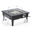 Leisuremod Walbrooke Square Patio Fire Pit Table with Aluminum Frame Black