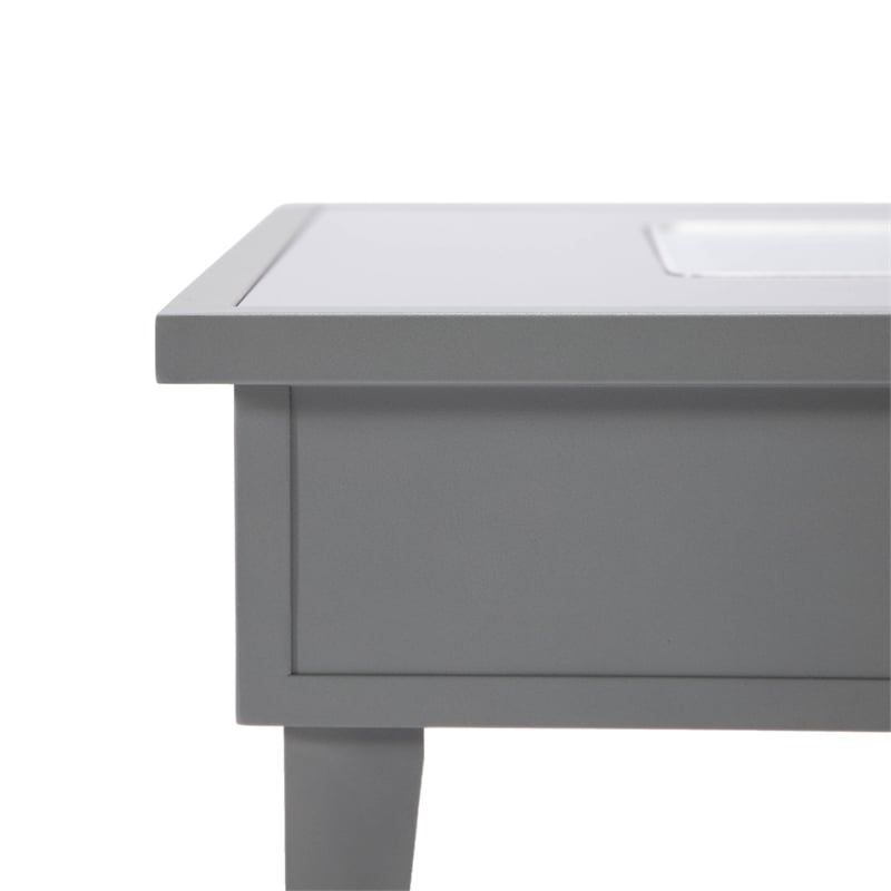 Leisuremod Walbrooke Square Patio Fire Pit Table with Aluminum Frame Gray