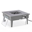 Leisuremod Walbrooke Square Patio Fire Pit Table with Aluminum Frame Gray