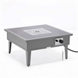 Leisuremod Walbrooke Square Patio Fire Pit Table with Aluminum Frame Gray