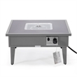 Leisuremod Walbrooke Square Patio Fire Pit Table with Aluminum Frame Gray