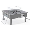 Leisuremod Walbrooke Square Patio Fire Pit Table with Aluminum Frame Gray