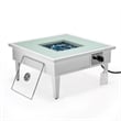 Leisuremod Walbrooke Square Patio Fire Pit Table with Aluminum Frame White