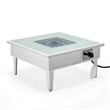 Leisuremod Walbrooke Square Patio Fire Pit Table with Aluminum Frame White