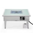 Leisuremod Walbrooke Square Patio Fire Pit Table with Aluminum Frame White