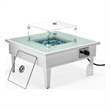 Leisuremod Walbrooke Square Patio Fire Pit Table with Aluminum Frame White