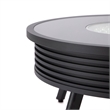 Leisuremod Walbrooke Round Patio Fire Pit Table with Aluminum Slats Frame Black