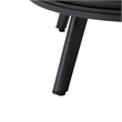Leisuremod Walbrooke Round Patio Fire Pit Table with Aluminum Slats Frame Black
