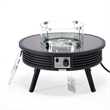 Leisuremod Walbrooke Round Patio Fire Pit Table with Aluminum Slats Frame Black
