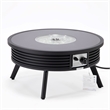 Leisuremod Walbrooke Round Patio Fire Pit Table with Aluminum Slats Frame Black