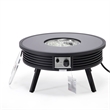 Leisuremod Walbrooke Round Patio Fire Pit Table with Aluminum Slats Frame Black