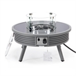 Leisuremod Walbrooke Round Patio Fire Pit Table with Aluminum Slats Frame Gray