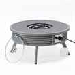 Leisuremod Walbrooke Round Patio Fire Pit Table with Aluminum Slats Frame Gray