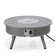 Leisuremod Walbrooke Round Patio Fire Pit Table with Aluminum Slats Frame Gray