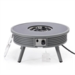 Leisuremod Walbrooke Round Patio Fire Pit Table with Aluminum Slats Frame Gray