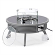 Leisuremod Walbrooke Round Patio Fire Pit Table with Aluminum Slats Frame Gray