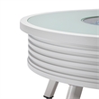 Leisuremod Walbrooke Round Patio Fire Pit Table with Aluminum Slats Frame White