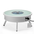 Leisuremod Walbrooke Round Patio Fire Pit Table with Aluminum Slats Frame White