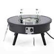 Leisuremod Walbrooke Round Patio Fire Pit Table with Aluminum Frame Black