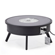 Leisuremod Walbrooke Round Patio Fire Pit Table with Aluminum Frame Black