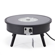 Leisuremod Walbrooke Round Patio Fire Pit Table with Aluminum Frame Black