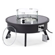 Leisuremod Walbrooke Round Patio Fire Pit Table with Aluminum Frame Black