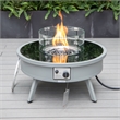 Leisuremod Walbrooke Round Patio Fire Pit Table with Aluminum Frame Gray