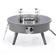 Leisuremod Walbrooke Round Patio Fire Pit Table with Aluminum Frame Gray